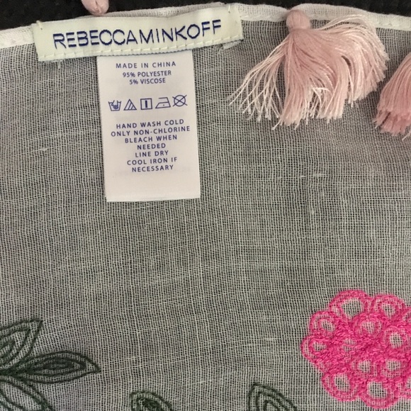 Rebecca Minkoff Flower Embroidered Scarf, New - Picture 4 of 4